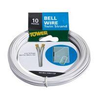 time 2 strand bell wire white 10m