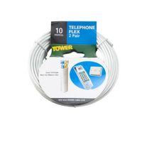 Time 2 Pair Telephone Flexible Cable 0.5mm² White 10m