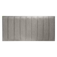 tia upholstered headboard hessian stone single