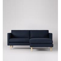 tivoli right hand corner sofa in midnight soft wool birch feet