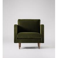 tivoli chair in fern velvet walnut feet