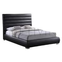Time Living Chessington Leather Bed Frame - Small Double - Black