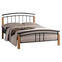 time living tetras bed frame silver and beech single