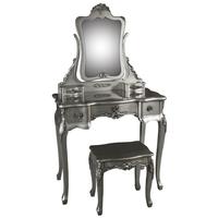 Tiffany Silver Rose Dressing Table Set