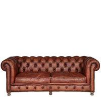 Timothy Oulton Westminster Feather 3 Seater Chesterfield Sofa, Vagabond Red