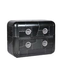 Timothy Oulton Aviator Blackhawk Medium Chest, Black Spitfire