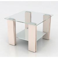 Tia Lamp End Table With Clear Glass Top