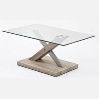 Tilda Glass Coffee Table With Oak Base
