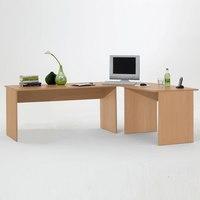 till contemporary corner computer desk in beech