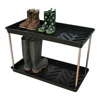 Tierra Garden GP105B Black 2-Tier Recycled Plastic Boot Tray