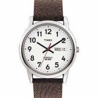 timex t20041 mens leather strap analogue watch with day date function