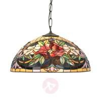 Tiffany-style hanging light Ariadne, 2-bulb