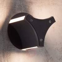 titus modern led outdoor wall light in black