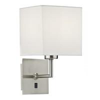 tib0746 tibet wall light in satin chrome complete with shade