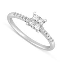 Timeless 9ct white gold 0.33 carat princess cut diamond ring