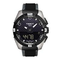 Tissot T-Touch Expert Solar men\'s titanium and black leather strap watch