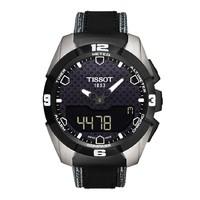 tissot t touch expert solar mens titanium and black leather strap watc ...