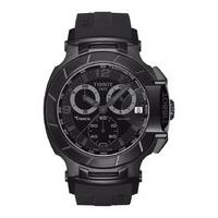 tissot t race mens chronograph black rubber strap watch