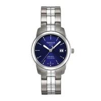 Tissot PR 100 ladies\' blue dial titanium bracelet watch