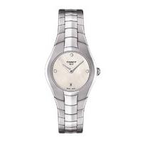 Tissot T-Round quartz ladies diamond-set mother of pearl watch