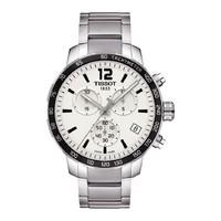Tissot Quickster chronograph men\'s white dial stainless steel bracelet watch