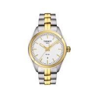 Tissot PR 100 ladies\' white dial two-tone bracelet watch