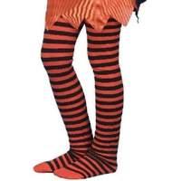 Tights Orange & Black Striped Age 6-12