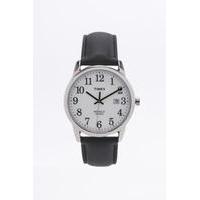 Timex Easy Reader Black Leather Analog Watch, BLACK