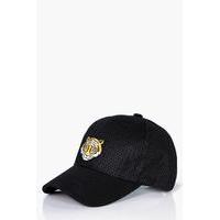 tiger embroidered cap black