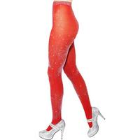 Tights Red with Silver Sparkle