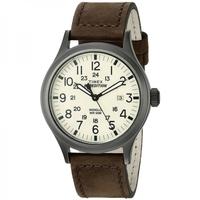 timex t49963 expedition scout watch with brown leather strap