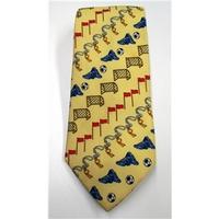 Tie Rack yellow mix football print silk tie