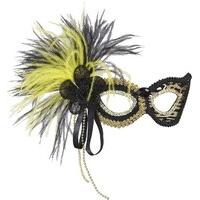 Tiger Eyemask Withgem Sequin Rose & Feathers Tiger Masks Eyemasks & Disguises