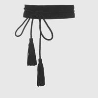 Tie Belt with Tassels and Fringing