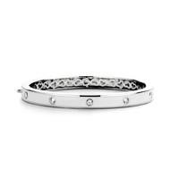 ti sento bangle silver and white cubic zirconia thin