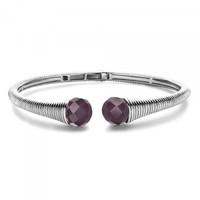 Ti Sento Bangle Silver And Purple Cubic Zirconia Tappered