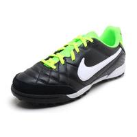 Tiempo Natural IV LTR TF Kids Football Trainers Black/White/Electric Green