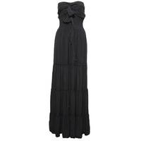 Tie Front Shear Tube Maxi Dress