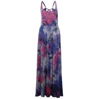 Tie Dye Maxi Lattice Back Dress