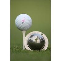 Tin Cup Ball Marker - Pink Flamingo