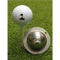 tin cup ball marker hole in one