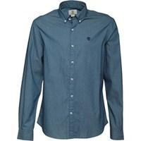 timberland mens herring cove poplin printed long sleeve shirt blue den ...