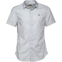 Timberland Mens Suncook River Poplin Check Short Sleeve Shirt White