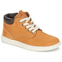 timberland groveton leather chukka boyss childrens mid boots in beige