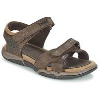 timberland oak bluffs leather 2strap boyss childrens sandals in brown