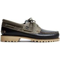 Timberland Authentics 3-Eye Leather Lug Black men\'s Boat Shoes in black