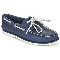 timberland classic boat 2 eye mens boat shoes in blue