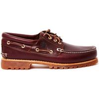 Timberland Authentics 3-Eye Classic Lug Burgundy men\'s Boat Shoes in red