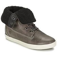 timberland glastenbury fleece fold down womens mid boots in grey