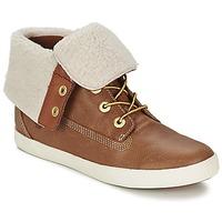 timberland glastenbury fleece fold down womens mid boots in brown